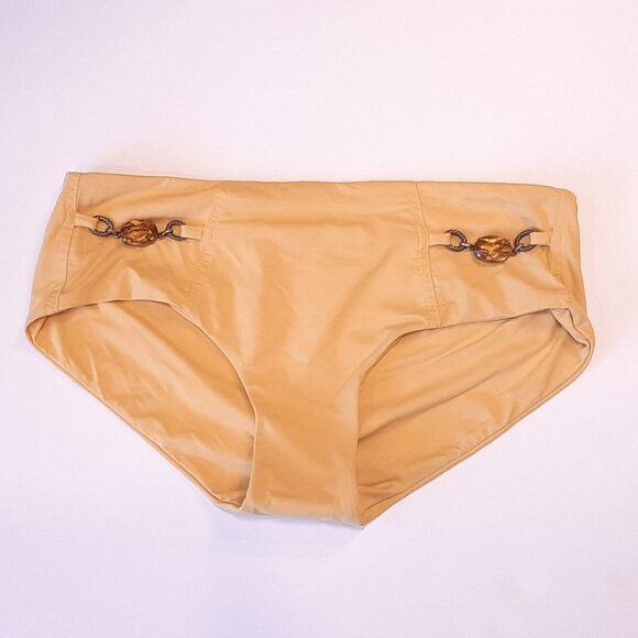 3/$20 V DEL SOL Jewel Chain Bikini Bottoms Solid Canary Yellow Amber Swimwear - Picture 4 of 6